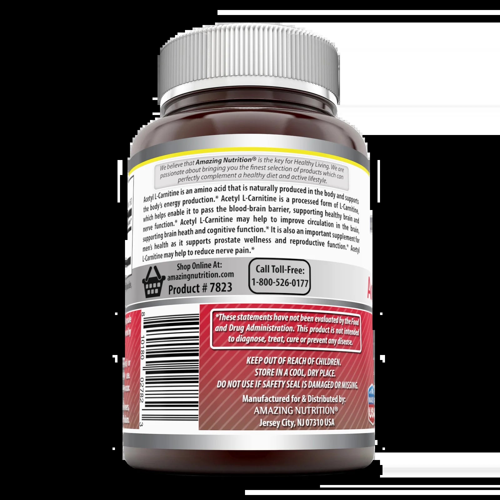 Acetyl L-Carnitine Hcl Veggie Dietary Supplement - 500Mg 60Veggie Capsules (Non Gmo,Gluten Free) per Bottle - Promotes Energy Production & Cognitive Function
