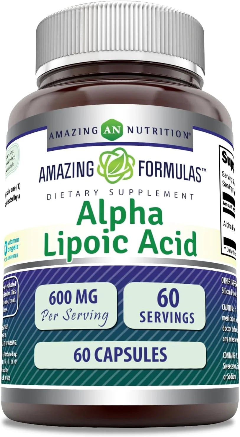 Amazing Formulas Alpha Lipoic Acid 600Mg 60 Capsules Supplement | Non-Gmo | Gluten Free | Made in USA